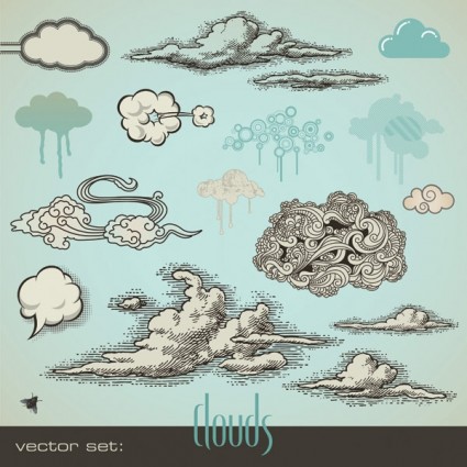 bút vẽ phong cách vector đám mây