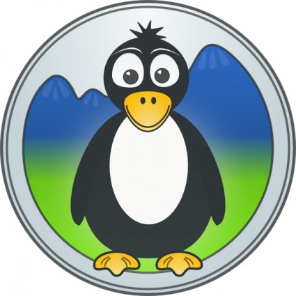 Pinguin in die Berge-ClipArt