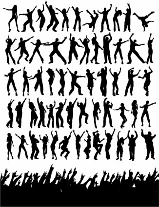 vector silhouettes dansantes de personnes