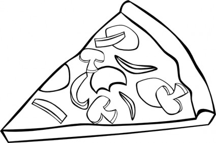 peperoni Pizza Slice b und w clip art