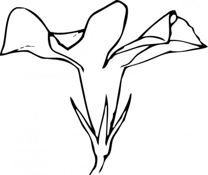 pervinca flor lateral Vista clip-art