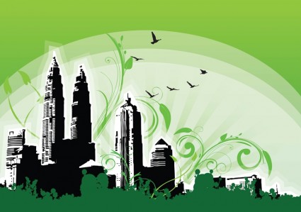 Petronas twin towers ilustrasi
