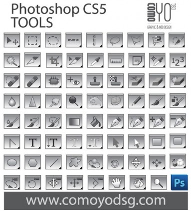 coleção de ferramentas do Photoshop cs5