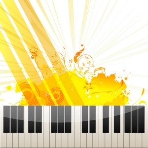Tasten eines Klaviers auf abstrakten Hintergrund