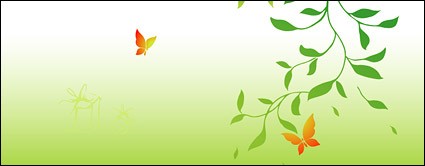 gambar hijau cabang dan kupu-kupu