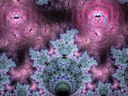 fractal rose et bleu