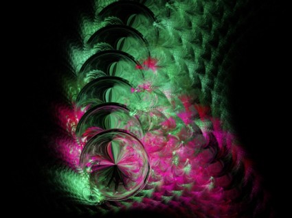 fractal rose et vert