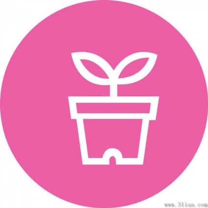 Pink Bunga latar belakang vector ikon