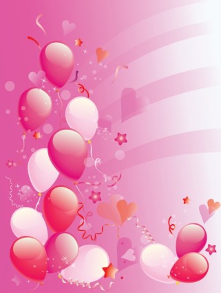 fundo de balões de festa-de-rosa
