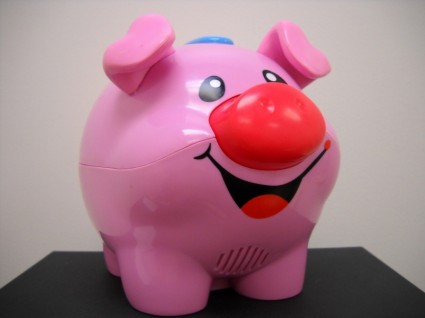 粉紅色的豬玩具