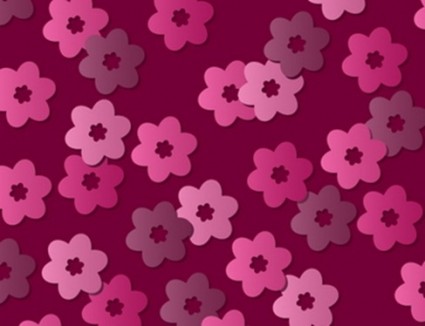 ピンクのレトロな花のベクトル パターン