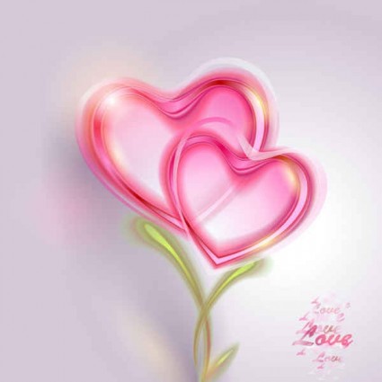 Pink valentine kartu vector latar belakang