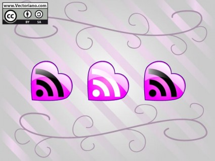Pink vector rss ikon
