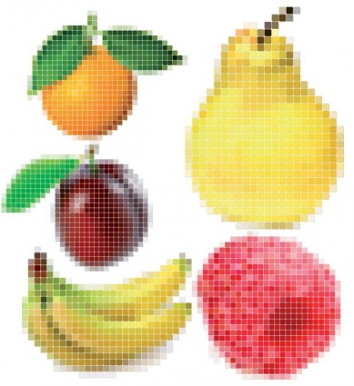 buah-buahan vektor pixel