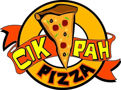 bánh pizza logo vector
