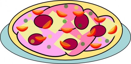 pizza sur une clipart de plaque