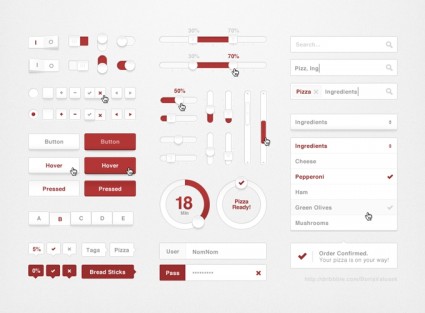 kit d'interface utilisateur de pizza