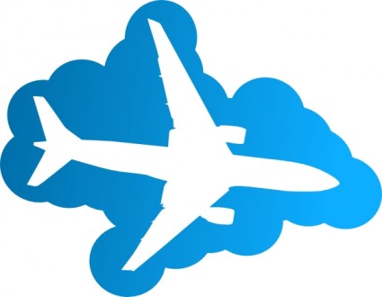 Flugzeug in den Himmel-ClipArt