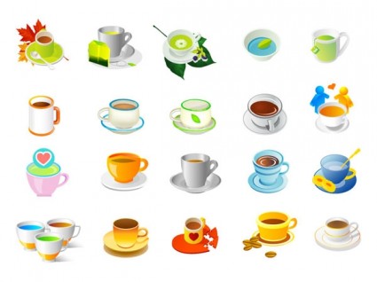 cây trà và cà phê vector