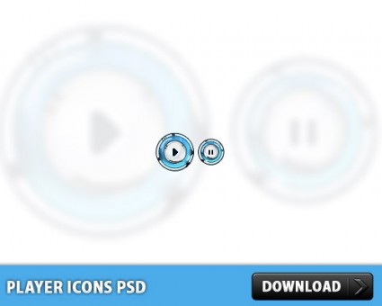 giocatore pulsante e icone gratis file psd