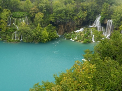 Plitvice lakes hình nền thế giới croatia
