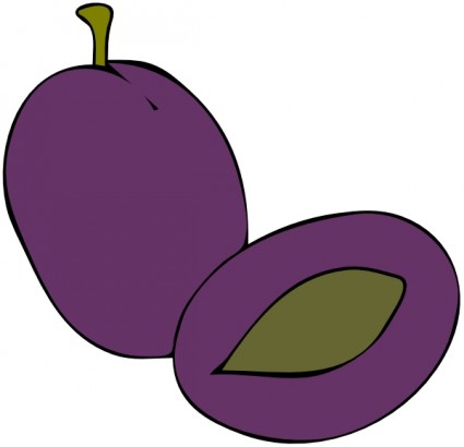 seni klip makanan buah plum
