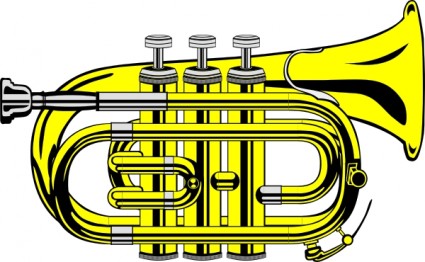 Pocket Trompete b flach Farbe ClipArt