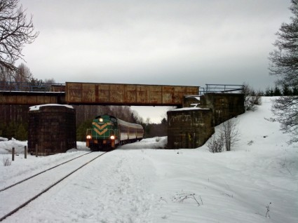 ポーランドの景色の鉄道
