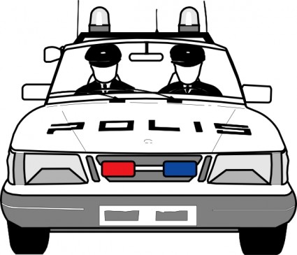arte de grampo de carro de polícia