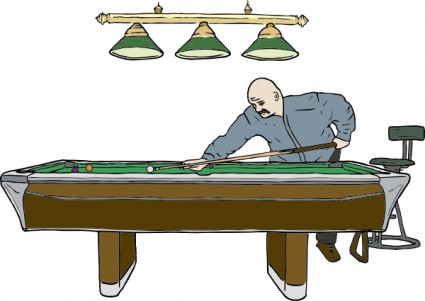 table de billard avec une image clipart joueur