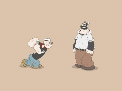 Popeye im Vergleich zu Pluto Tapete Cartoons Anime animiert