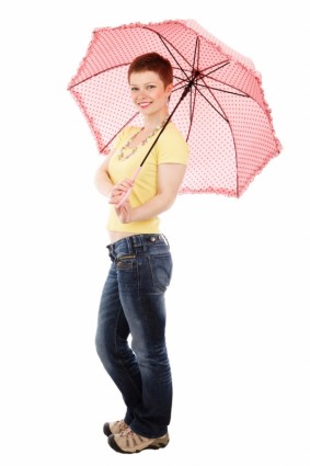 posando com guarda-chuva