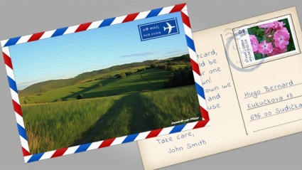 cartão postal psd