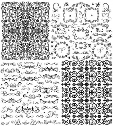 vector de patrón de práctica de encaje blanco y negro