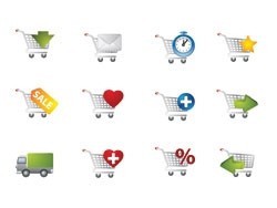 Practical Shopping Cart Icon Vector
