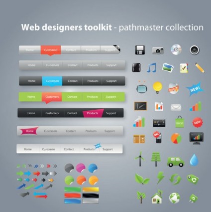 vector de kit de diseño web práctica