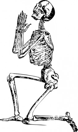 orando esqueleto clip art