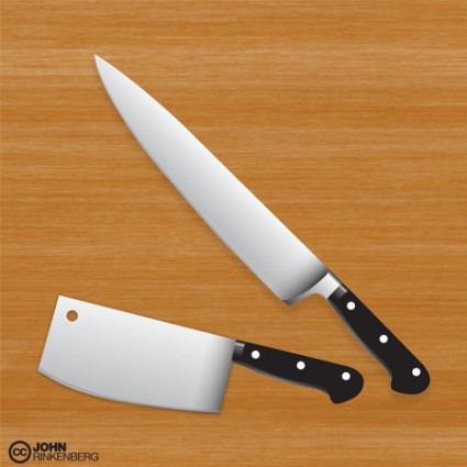 set Premium chef coltello macellaio vettoriale