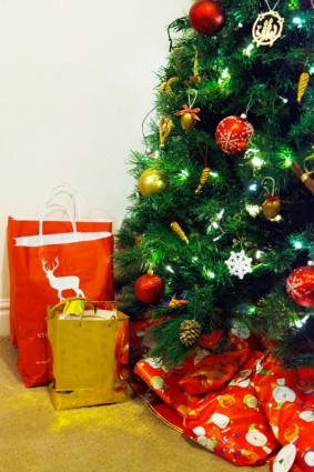 apresenta-se sob a árvore de Natal