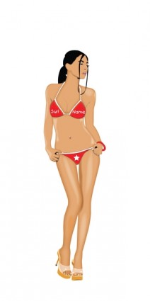 vector de sexy bikini babe