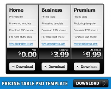 Harga meja gratis psd template