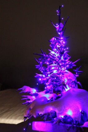 árbol de Navidad púrpura