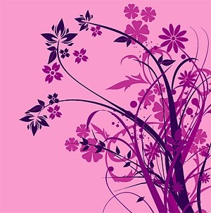 purpurrote Blume Silhouette vektor Mode