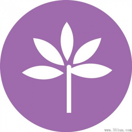 Hoa màu tía nền vector biểu tượng