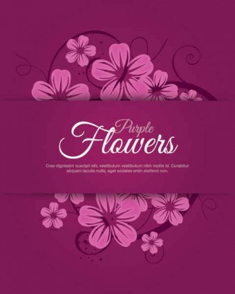 Purple Flowers Vector Graphic
