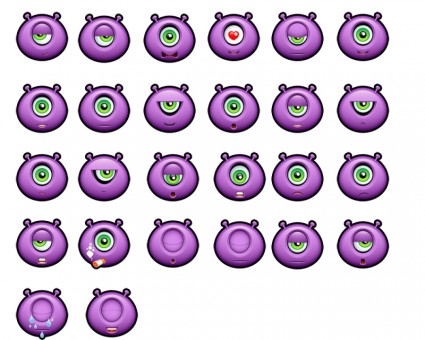 lila Monster Symbole Icons pack