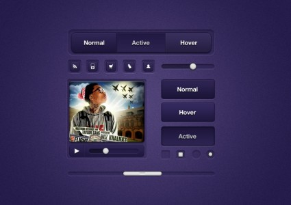 éléments d'interface utilisateur violet