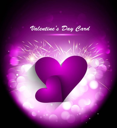 fioletowy Walentynki kartkę z życzeniami
