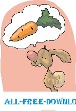 Кролик, мечтая о моркови
