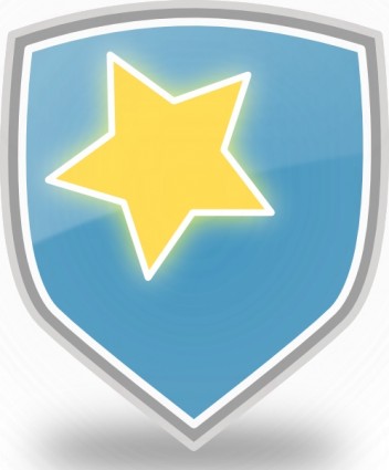 Rachaelanaya blaues Schild Stern-Symbol ClipArt